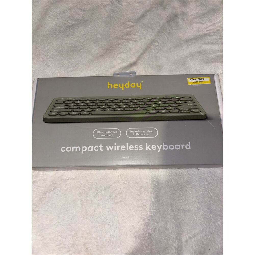 HeyDay Compact Wireless Keyboard - Green (Bluetooth & USB Wireless Receiver)